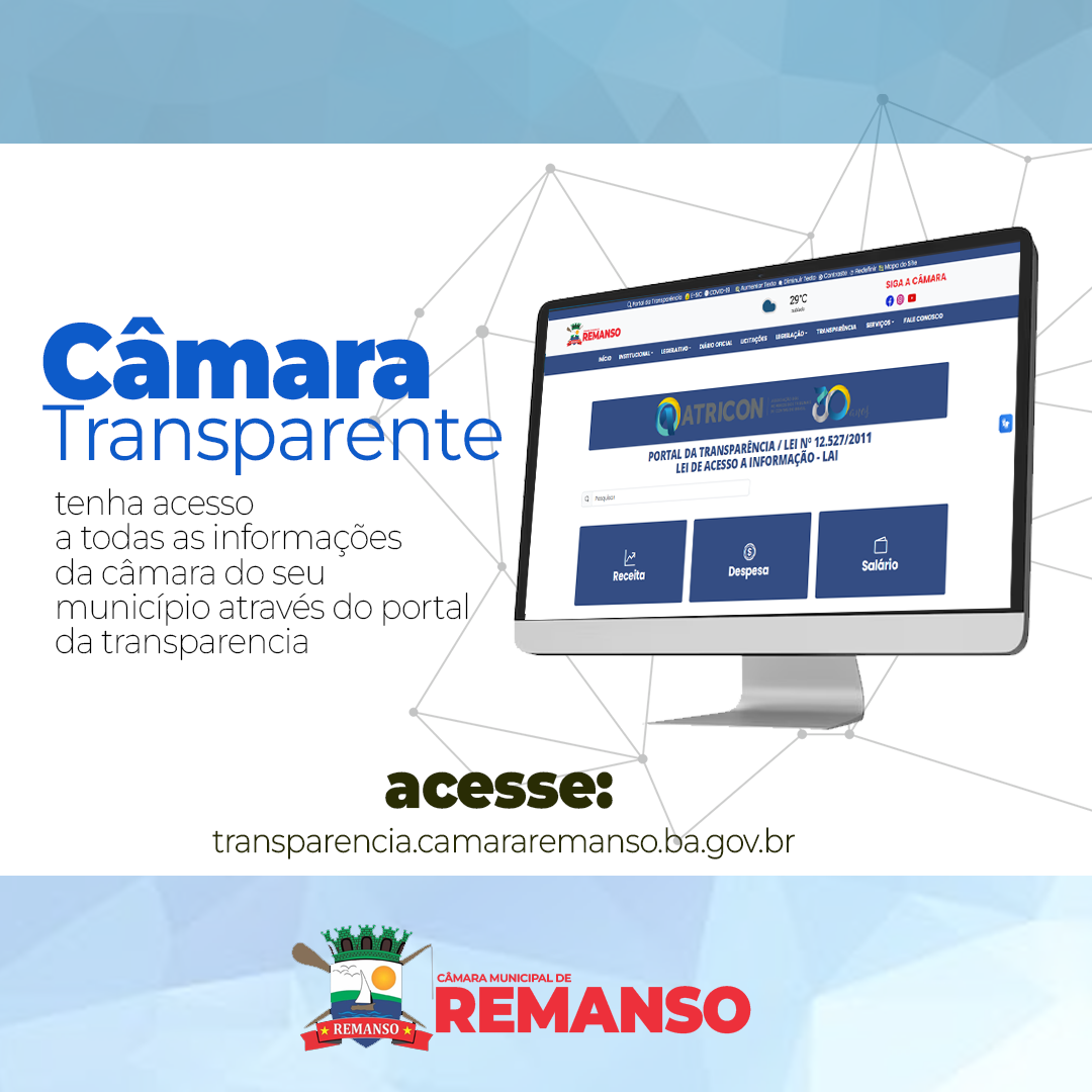 Novo portal da Câmara Municipal de Remanso - Ba